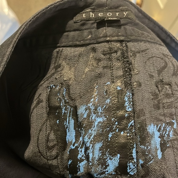 THEORY. black denim mini skirt with pockets. Size 4. - Picture 6 of 6